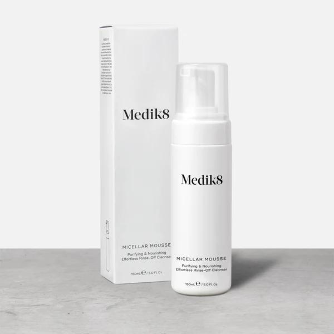 MEDIK8 Micellar Mousse 150ml: Experience effortless cleansing with MEDIK8 Micellar Mousse, a lightweight and refreshing mousse that effectively removes makeup, dirt, and impurities, leaving your skin clean, hydrated, and balanced.