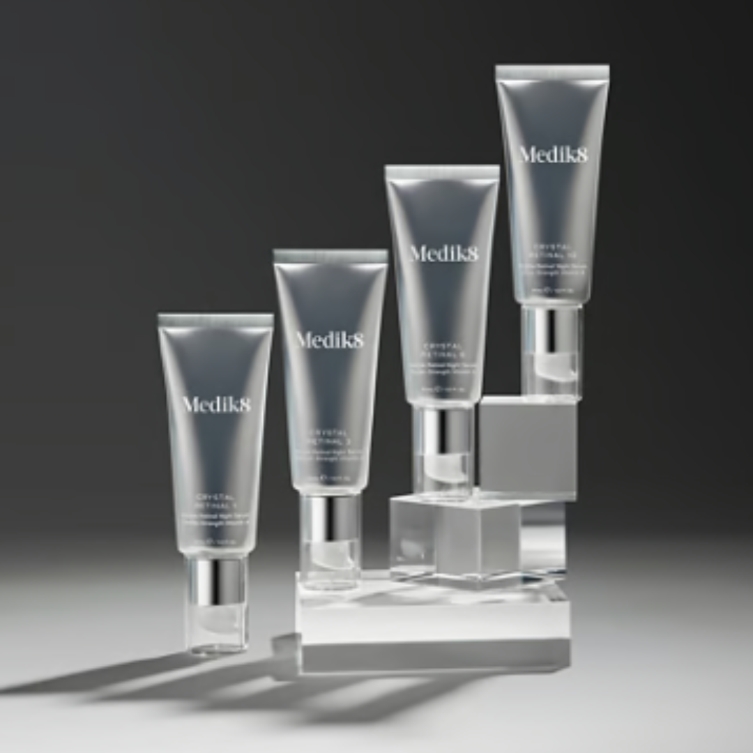 MEDIK8 Crystal Retinal 1 30ml: Begin your skin transformation with MEDIK8 Crystal Retinal 1, a gentle yet effective retinal serum that helps improve skin texture, tone, and overall appearance for a revitalised and radiant complexion.
