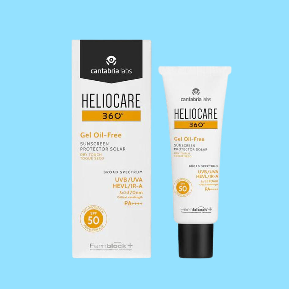 HELIOCARE 360 Gel Oil Free SPF 50, 50ml: Enjoy non-greasy sun protection with HELIOCARE 360 Gel Oil Free SPF 50, a lightweight and mattifying sunscreen gel that offers high broad-spectrum UVA/UVB protection for a shine-free and protected complexion
