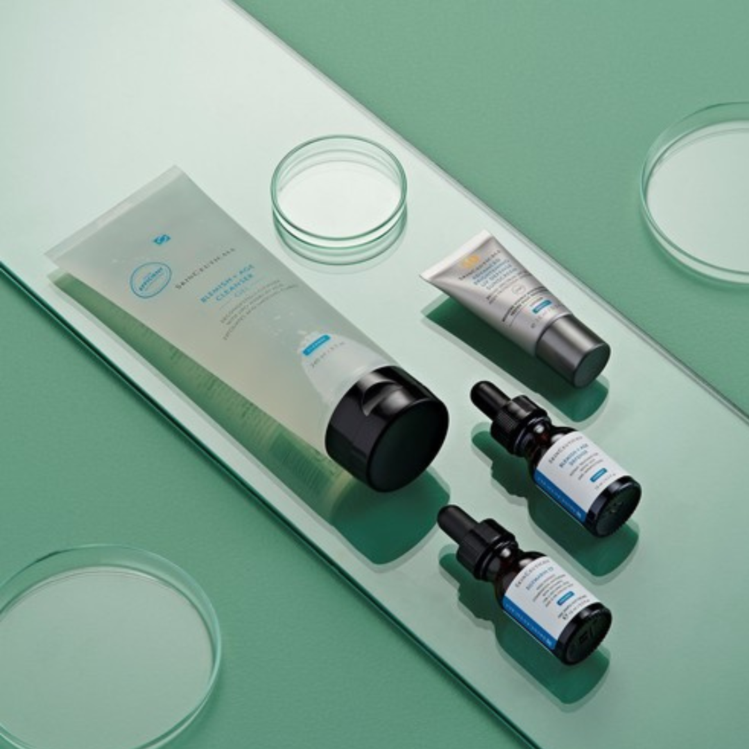 SkinCeuticals Skin Clarifying Starter Kit for Oily and Blemish-Prone Skin - Includes Blemish + Age Cleanser 240ml, Silymarin CF 15ml, Blemish + Age Defence 15ml, and Advanced Brightening UV Defence 15ml