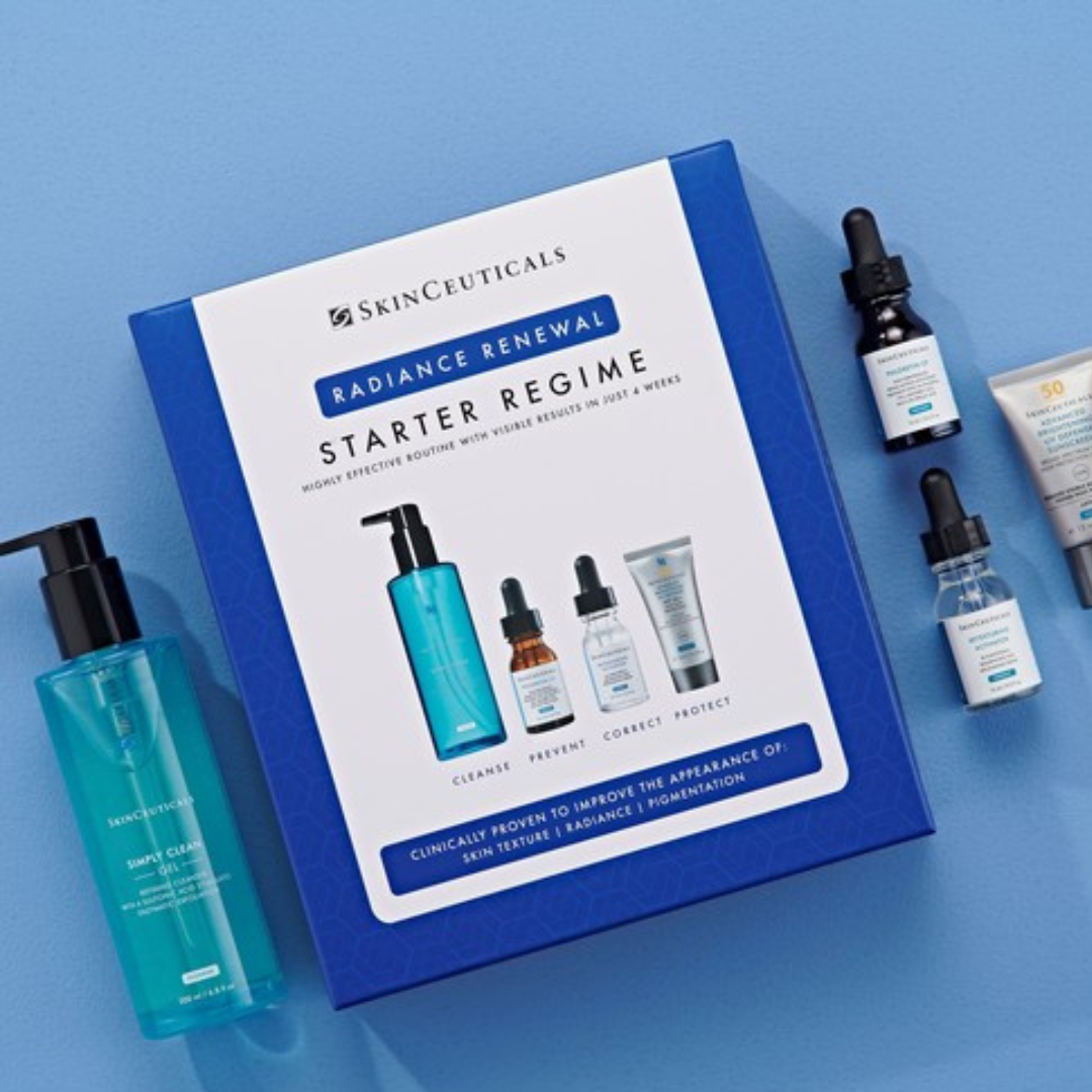 SkinCeuticals Radiance Renewal Starter Kit - Complete Skincare Set for Combination and Discoloration-Prone Skin, with Powerful Brightening and Anti-Aging Formulas