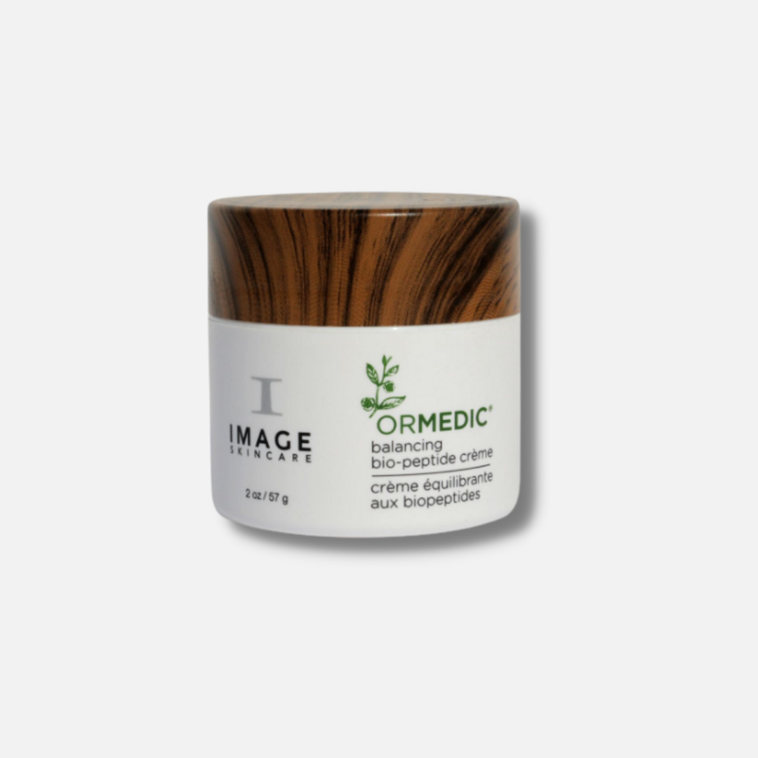 IMAGE SKINCARE Ormedic Balancing Bio-Peptide Creme: Restore balance to your skin with the nourishing power of IMAGE SKINCARE Ormedic Balancing Bio-Peptide Creme. This lightweight yet deeply hydrating cream is infused with bio-peptides, botanical extracts, and antioxidants to soothe and replenish the skin. Experience a harmonized complexion and a radiant glow with this organic and natural skincare solution.