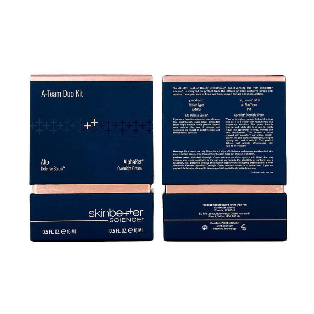 SKINBETTER SCIENCE Protect & Correct A-Team Duo Kit 15ml x2 - Unleash the power of our Protect & Correct A-Team for visibly rejuvenated skin. Experience the ultimate skincare duo.