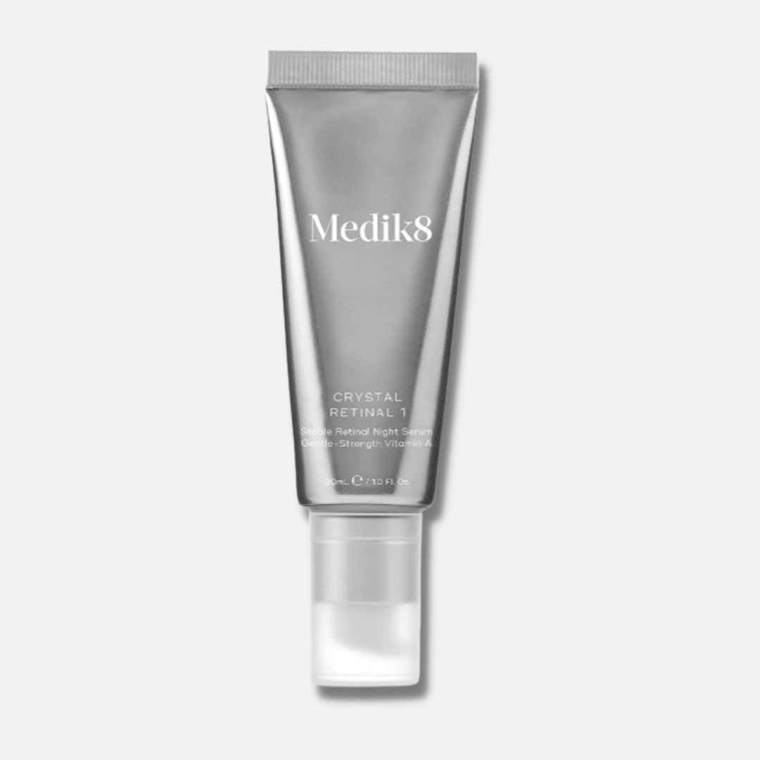 MEDIK8 Crystal Retinal 1 30ml: Begin your skin transformation with MEDIK8 Crystal Retinal 1, a gentle yet effective retinal serum that helps improve skin texture, tone, and overall appearance for a revitalised and radiant complexion.