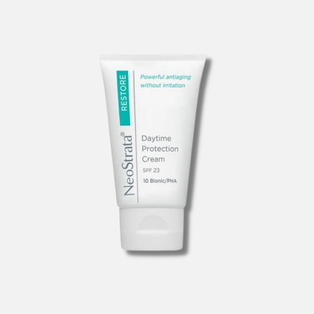 NEOSTRATA Restore Daytime Protection Cream with Sunscreen Broad Spectrum SPF23 40g: Shield and nourish your skin with NEOSTRATA Restore Daytime Protection Cream, a protective cream with broad-spectrum SPF23 that helps defend against harmful UV rays while providing hydration and promoting a healthy and rejuvenated complexion.