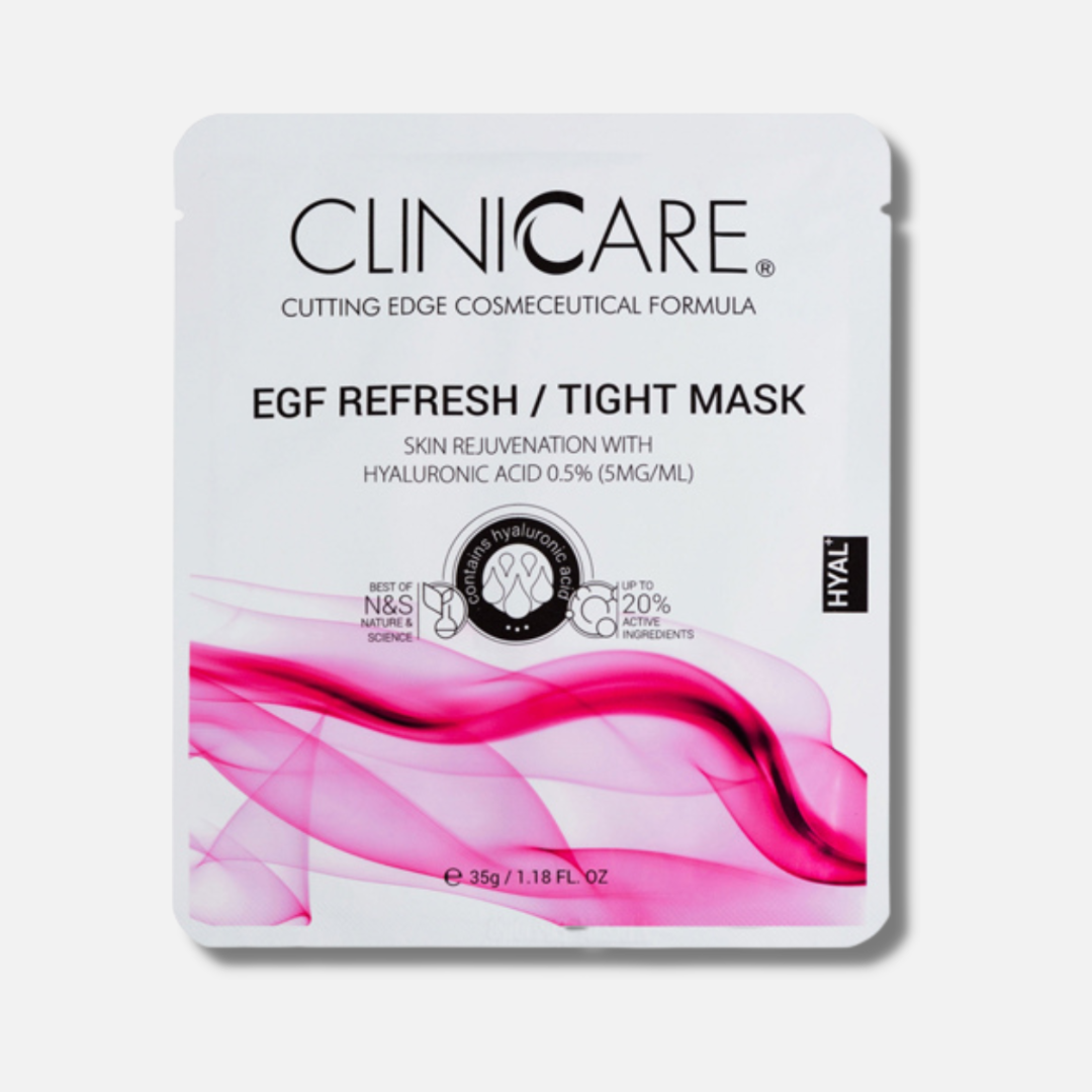 CLINICCARE EGF Refresh/Tight Mask - 1 Mask 35g - Experience the refreshing and tightening effects of our EGF-infused mask for youthful, rejuvenated skin