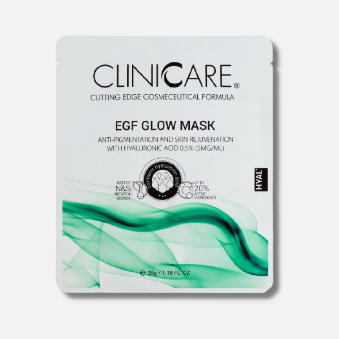 CLINICCARE EGF Glow Mask - 1 Mask 35g - Revitalize and illuminate your skin with our nourishing EGF-infused mask for a radiant complexion