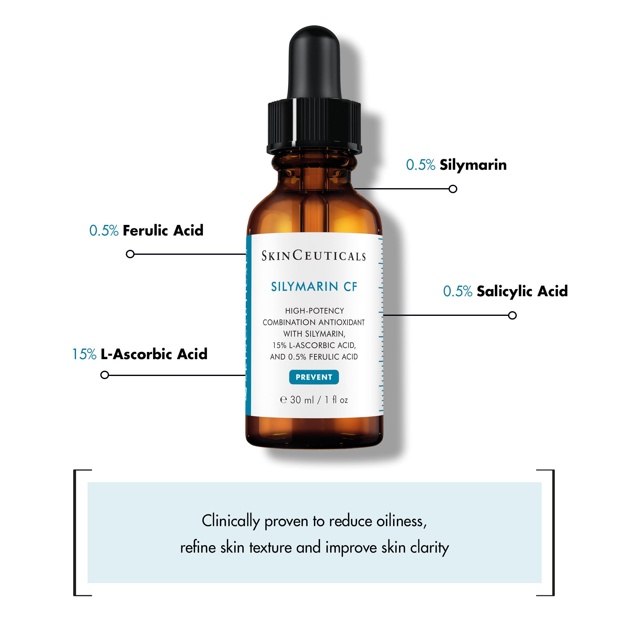 SKINCEUTICALS Silymarin CF Antioxidant Vitamin-C Serum - Skin Brightening Formula, 30ml