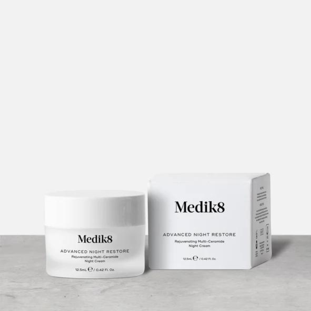 MEDIK8 Advanced Night Restore 50ml: Replenish and rejuvenate your skin with MEDIK8 Advanced Night Restore, a luxurious night cream that nourishes and repairs your skin while you sleep, promoting a smoother, brighter, and more youthful-looking complexion.