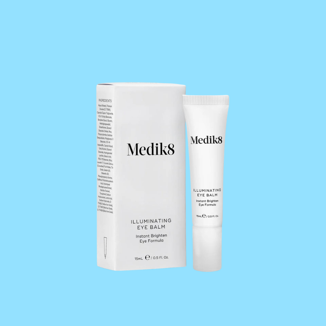 MEDIK8 Illuminating Eye Balm 15ml: Brighten and rejuvenate your under-eye area with MEDIK8 Illuminating Eye Balm, a nourishing balm that targets dark circles, puffiness, and signs of fatigue for a refreshed and illuminated appearance.