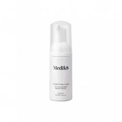 MEDIK8 Travel Size Clarifying Foam 40ml: Keep your skin clear and refreshed on the go with MEDIK8 Travel Size Clarifying Foam, a compact yet powerful foaming cleanser that helps to remove impurities and control excess oil, promoting a clearer and healthier complexion.