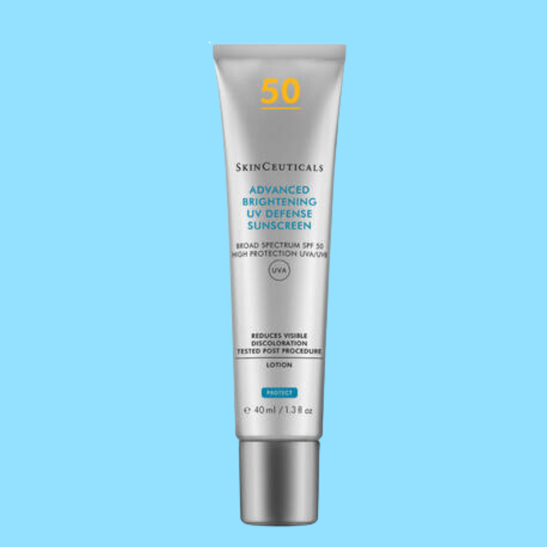 SKINCEUTICALS Advanced Brightening UV Defense SPF50 40ml: Protect and brighten your skin with SKINCEUTICALS Advanced Brightening UV Defense, a high-performance sunscreen with SPF50 that not only shields your skin from harmful UV rays but also helps to minimize the appearance of dark spots and uneven skin tone for a more radiant and even complexion.