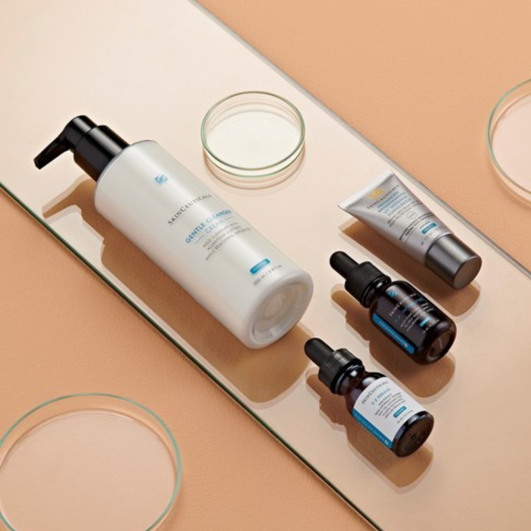 SkinCeuticals Age Renewal Starter Kit for Dry and Ageing Skin - Includes Gentle Cleanser 200ml, C E Ferulic 15ml, H.A. Intensifier 15ml, and Advanced Brightening UV Defence 15ml