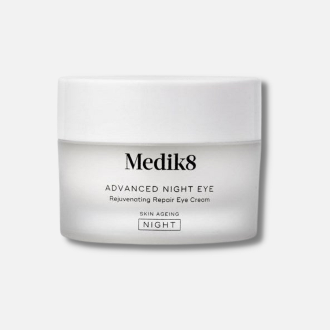 MEDIK8 Advanced Night Eye 15ml: Revitalize and rejuvenate your delicate eye area with MEDIK8 Advanced Night Eye, a potent eye cream that targets signs of aging, puffiness, and dark circles, leaving you with a refreshed and youthful-looking appearance.