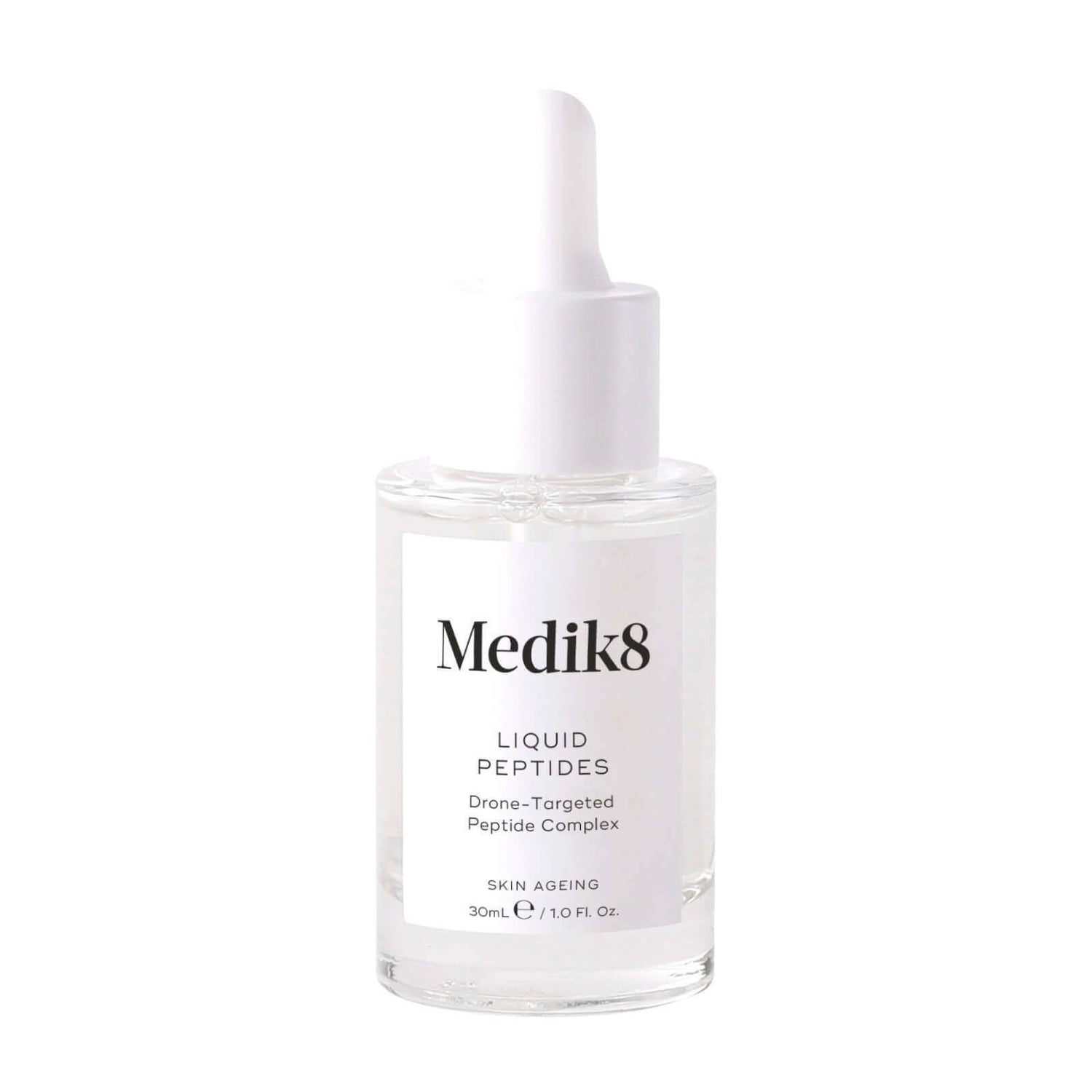 Medik8 MEMEDIK8 Liquid Peptides 30ml: Unlock the power of peptides with MEDIK8 Liquid Peptides, a potent anti-aging serum formulated to promote firmness, smoothness, and youthful-looking skin for a revitalised and radiant complexion.