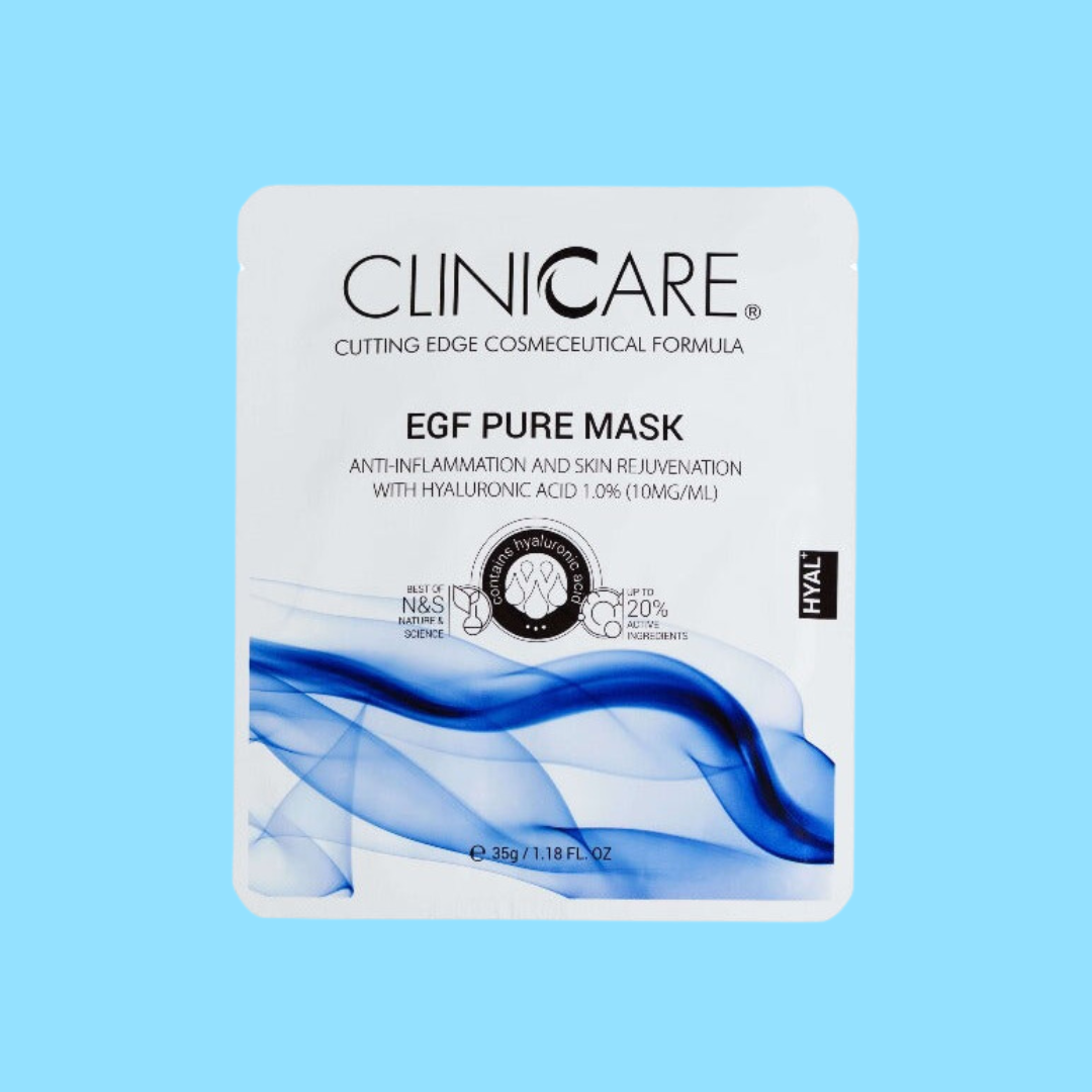 CLINICCARE EGF Pure Mask - 1 Mask 35g - Rejuvenate and restore your skin with our pure EGF-infused mask for a revitalized complexion