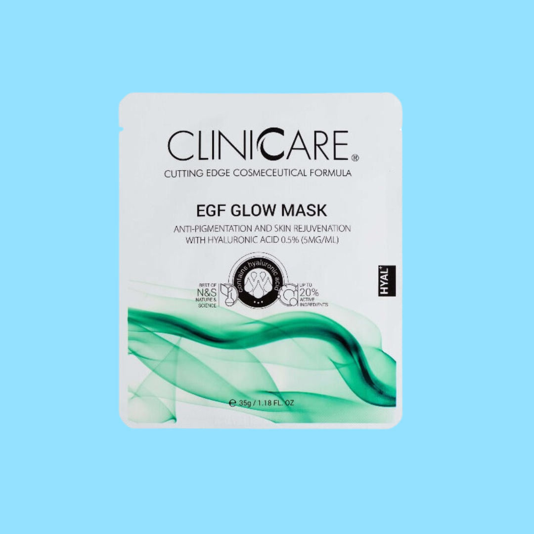 CLINICCARE EGF Glow Mask - 1 Mask 35g - Revitalize and illuminate your skin with our nourishing EGF-infused mask for a radiant complexion