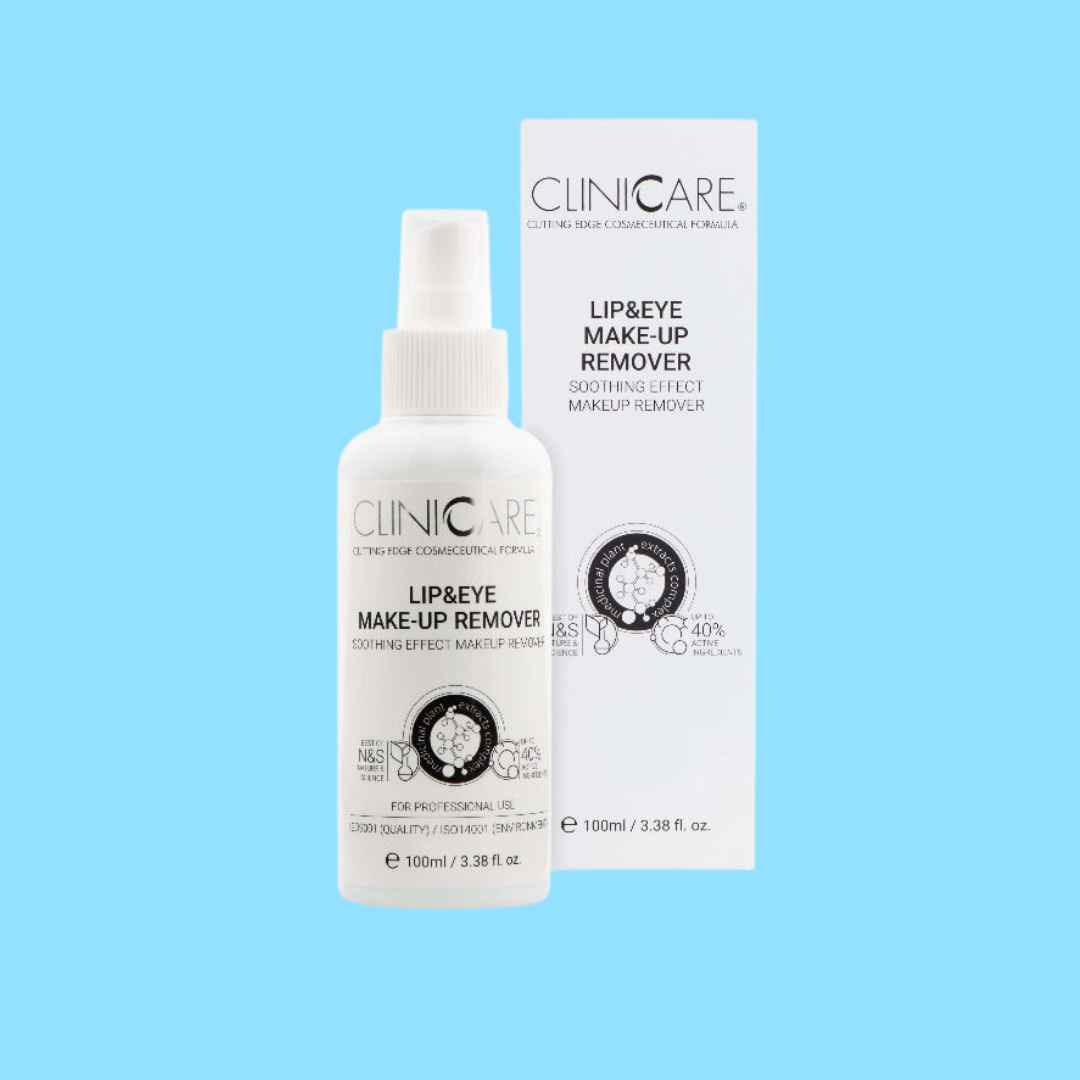 CLINICCARE Lip &amp; Eye Make-Up Remover 100ml - Effortlessly remove makeup from lips and eyes with our gentle and effective formula