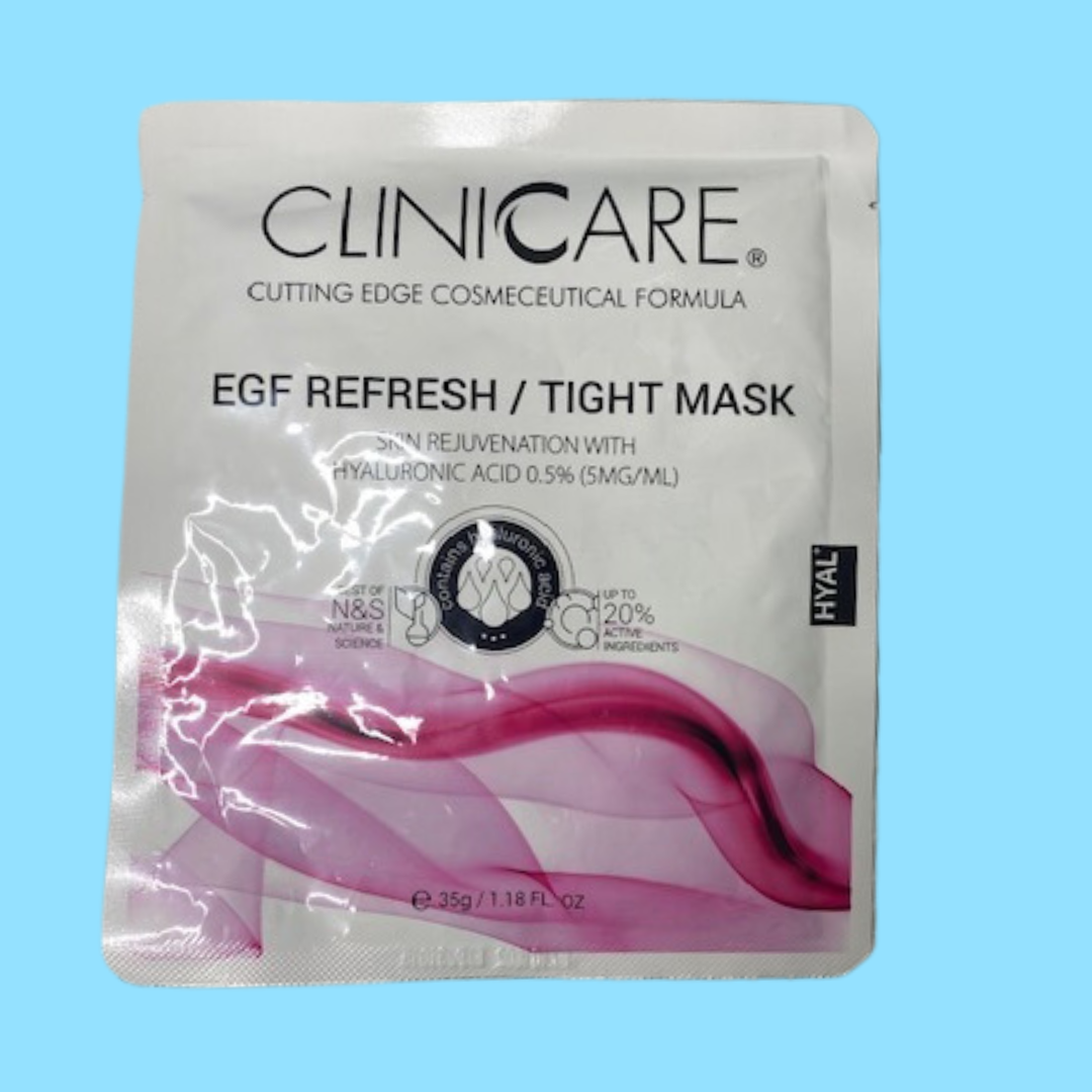 CLINICCARE EGF Refresh/Tight Mask - 1 Mask 35g - Experience the refreshing and tightening effects of our EGF-infused mask for youthful, rejuvenated skin
