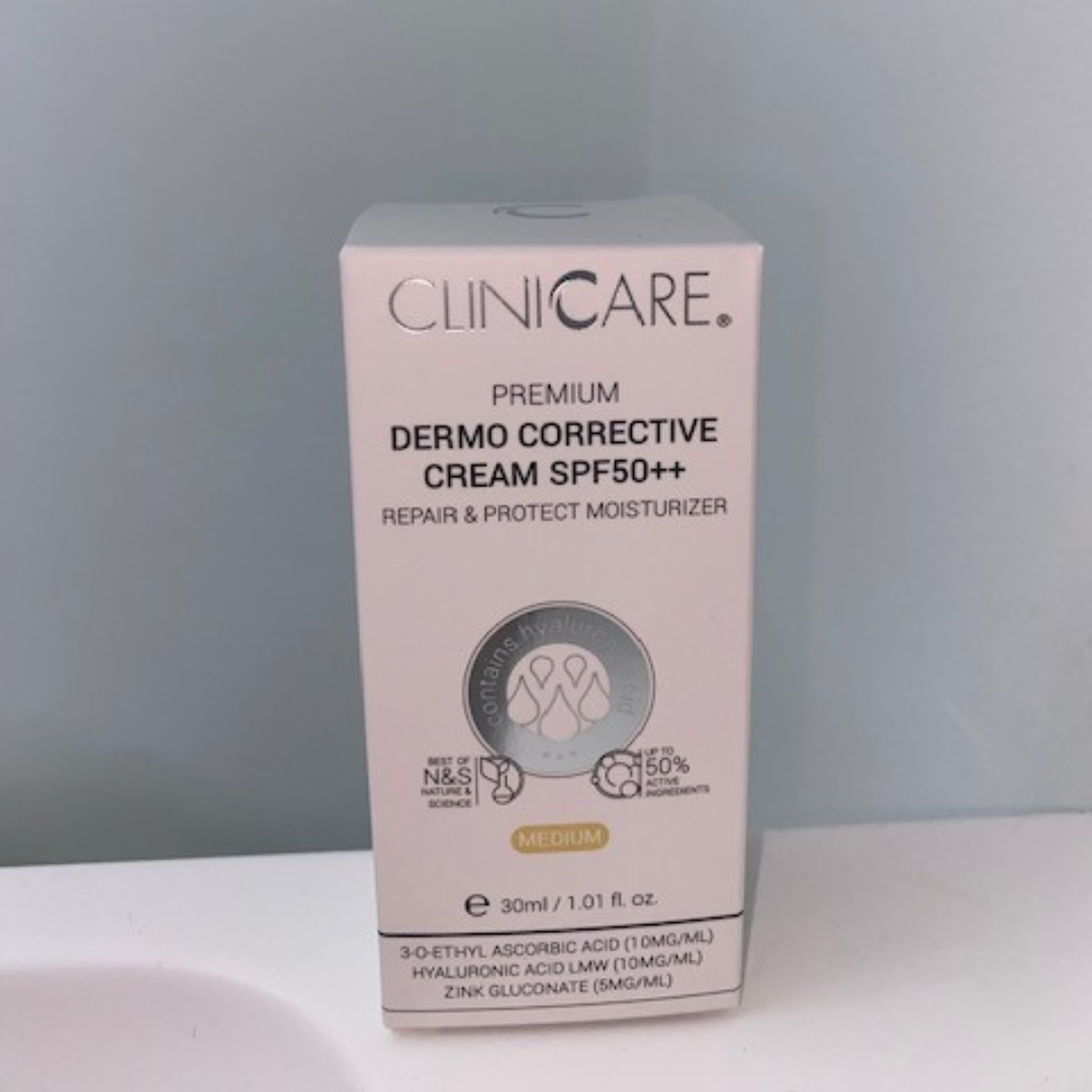 CLINICCARE Dermo Corrective Cream SPF50 30ml: Protect and correct your skin with CLINICCARE Dermo Corrective Cream, a multi-functional cream infused with SPF50 to shield against harmful UV rays while providing corrective benefits, promoting a healthier and more even-toned complexion.
