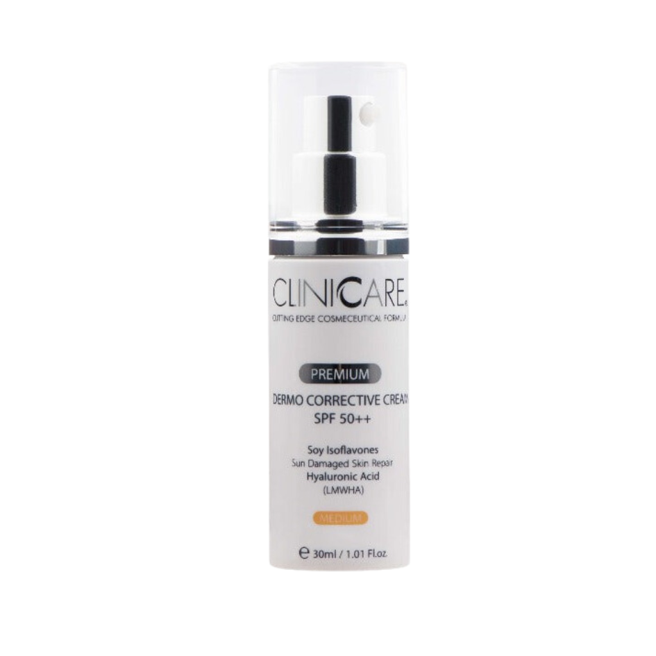 CLINICCARE Dermo Corrective Cream SPF50 30ml: Protect and correct your skin with CLINICCARE Dermo Corrective Cream, a multi-functional cream infused with SPF50 to shield against harmful UV rays while providing corrective benefits, promoting a healthier and more even-toned complexion.