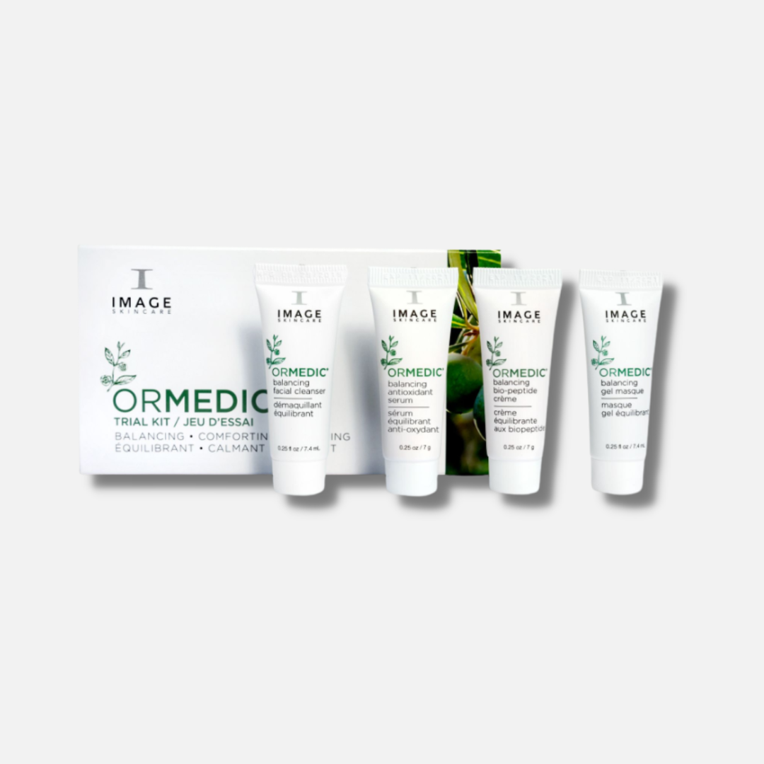 IMAGE SKINCARE I Trial Ormedic Trial Kit: Discover the rejuvenating power of the Ormedic skincare line with the IMAGE SKINCARE I Trial Ormedic Trial Kit. This comprehensive kit includes a selection of carefully curated products formulated with organic ingredients to restore balance and nourish the skin. Experience the natural radiance and vitality with the Ormedic Trial Kit from IMAGE SKINCARE.