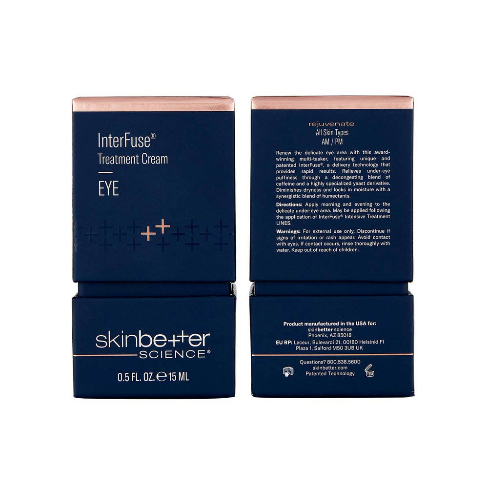 Elevate your skincare routine with SKINBETTER SCIENCE Rejuvenate Smoothing Interfuse Treatment Cream EYE. Banish wrinkles and rejuvenate your delicate eye area for a youthful, radiant look.