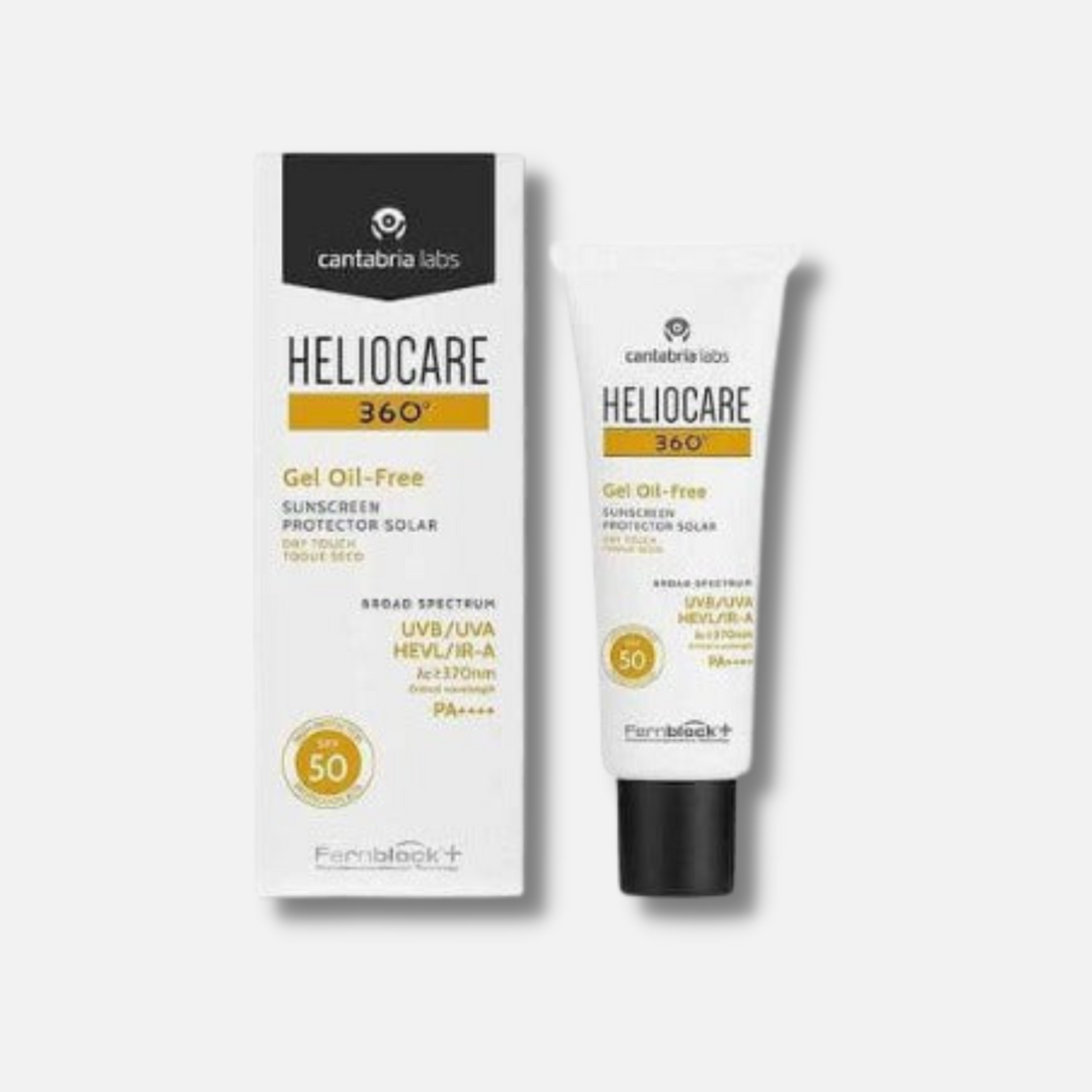 HELIOCARE 360 Gel Oil Free SPF 50, 50ml: Enjoy non-greasy sun protection with HELIOCARE 360 Gel Oil Free SPF 50, a lightweight and mattifying sunscreen gel that offers high broad-spectrum UVA/UVB protection for a shine-free and protected complexion