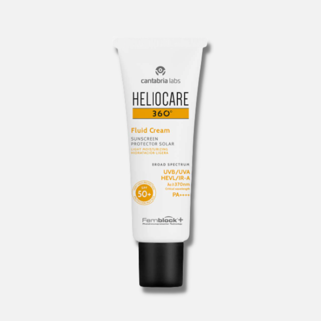 HELIOCARE 360° Fluid Cream SPF 50+: Experience ultimate sun protection with HELIOCARE 360° Fluid Cream SPF 50+, a lightweight and silky sunscreen cream that offers broad-spectrum UVA/UVB protection, ensuring your skin stays safeguarded and healthy throughout the day.