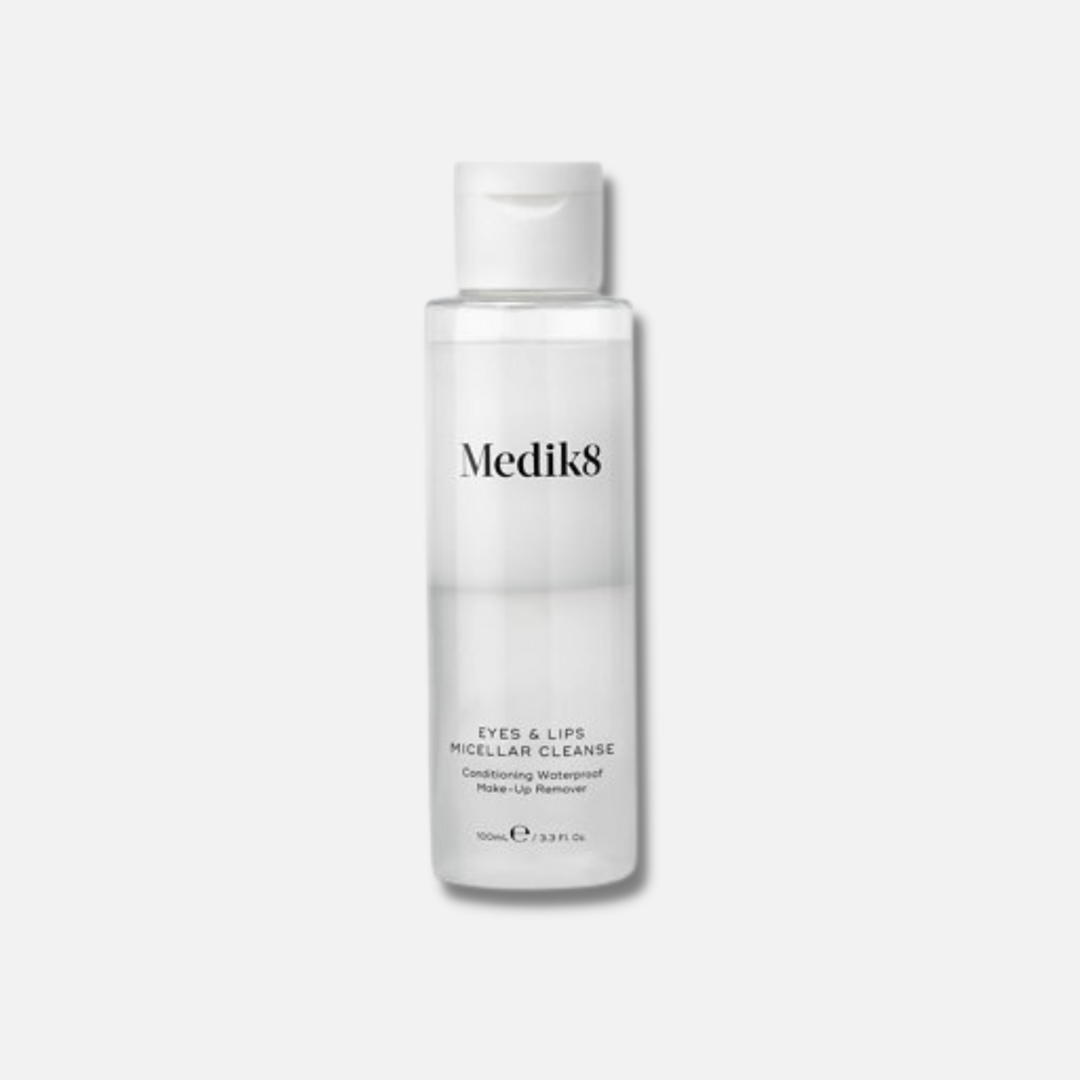 MEDIK8 Eyes &amp; Lips Micellar Cleanse 100ml: Effortlessly remove makeup and impurities with MEDIK8 Eyes &amp; Lips Micellar Cleanse, a gentle and effective micellar water specially formulated for the delicate eye and lip areas, leaving your skin clean, refreshed, and hydrated.