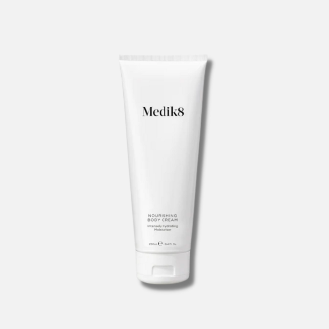 MEDIK8 Nourishing Body Cream 250ml: Indulge in luxurious hydration with MEDIK8 Nourishing Body Cream, a deeply nourishing and moisturizing cream that rejuvenates and softens your skin, leaving it smooth, supple, and deeply nourished.