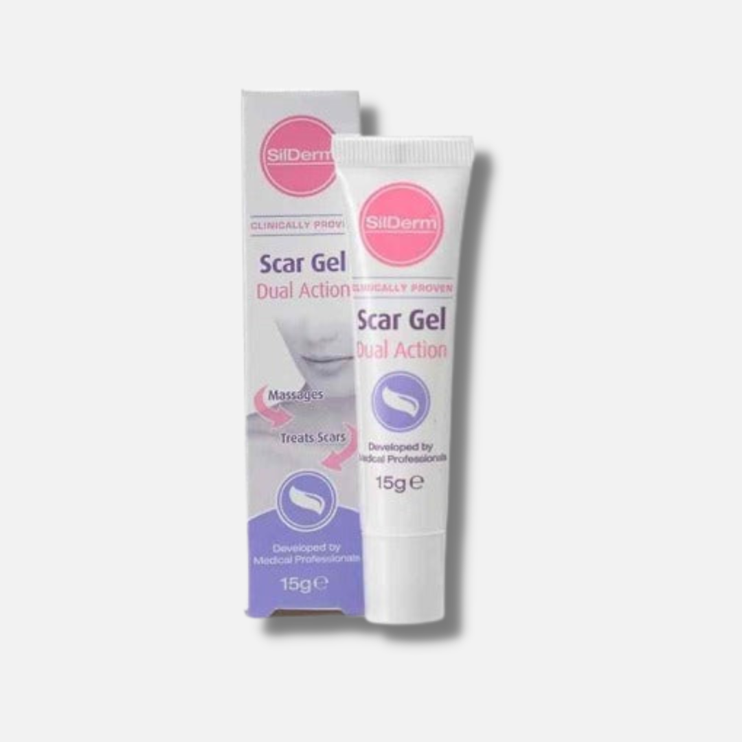 SILDERM Dual Action Scar Gel 15g: Combat and diminish scars with SILDERM Dual Action Scar Gel, a powerful gel formula that works to improve the appearance of scars, promoting smoother, more even-toned skin for a renewed and confident look.