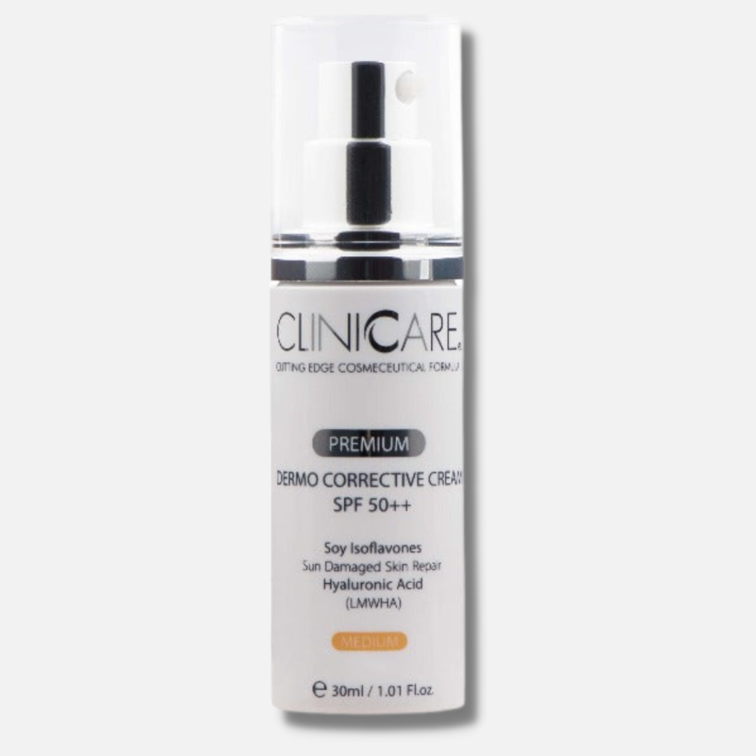 CLINICCARE Dermo Corrective Cream SPF50 30ml: Protect and correct your skin with CLINICCARE Dermo Corrective Cream, a multi-functional cream infused with SPF50 to shield against harmful UV rays while providing corrective benefits, promoting a healthier and more even-toned complexion.