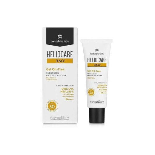 HELIOCARE 360 Gel Oil Free SPF 50, 50ml: Enjoy non-greasy sun protection with HELIOCARE 360 Gel Oil Free SPF 50, a lightweight and mattifying sunscreen gel that offers high broad-spectrum UVA/UVB protection for a shine-free and protected complexion